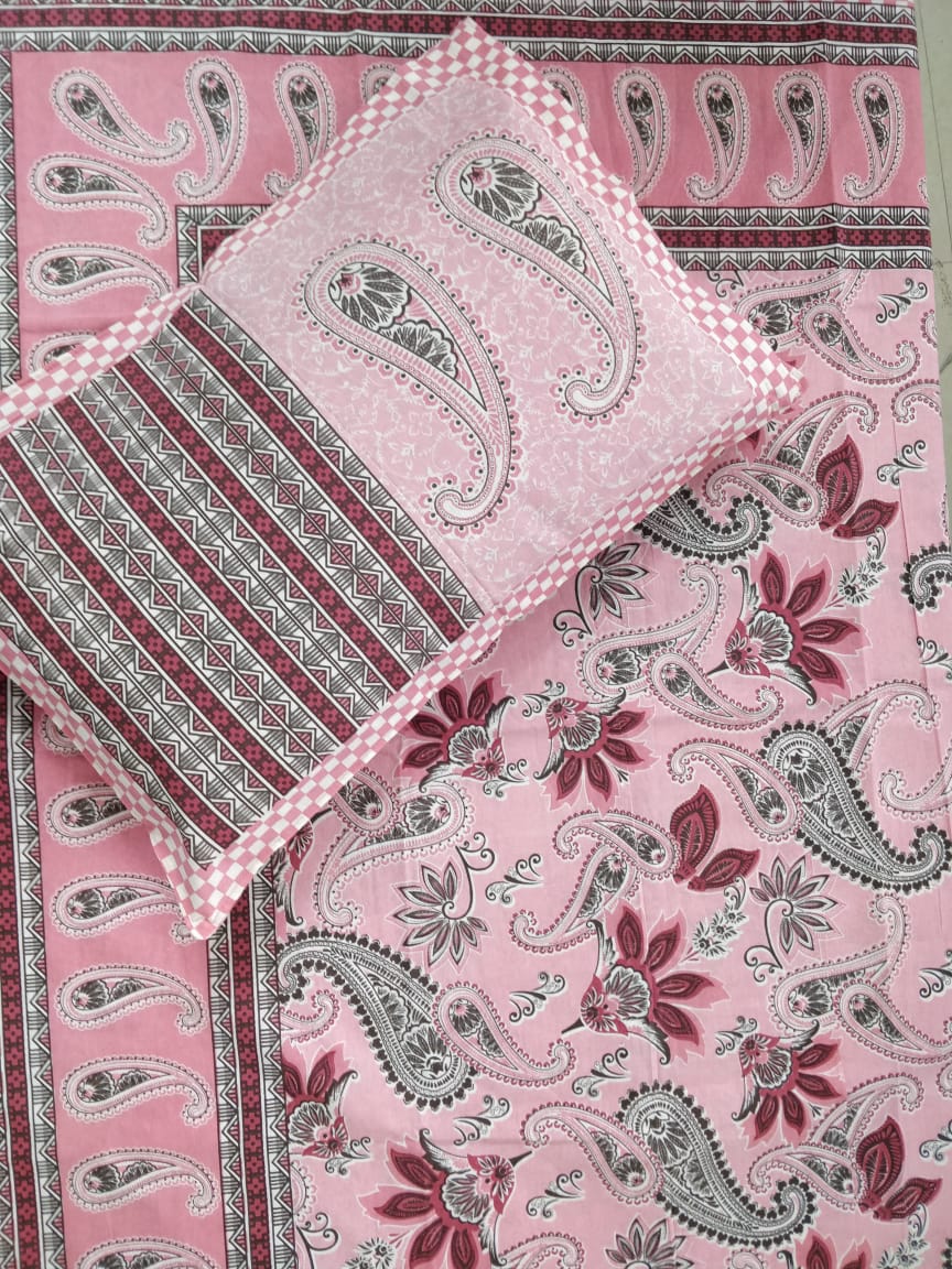 Indian Traditional Pattern in Pink Color Jaipuri Traditional King Size ...
