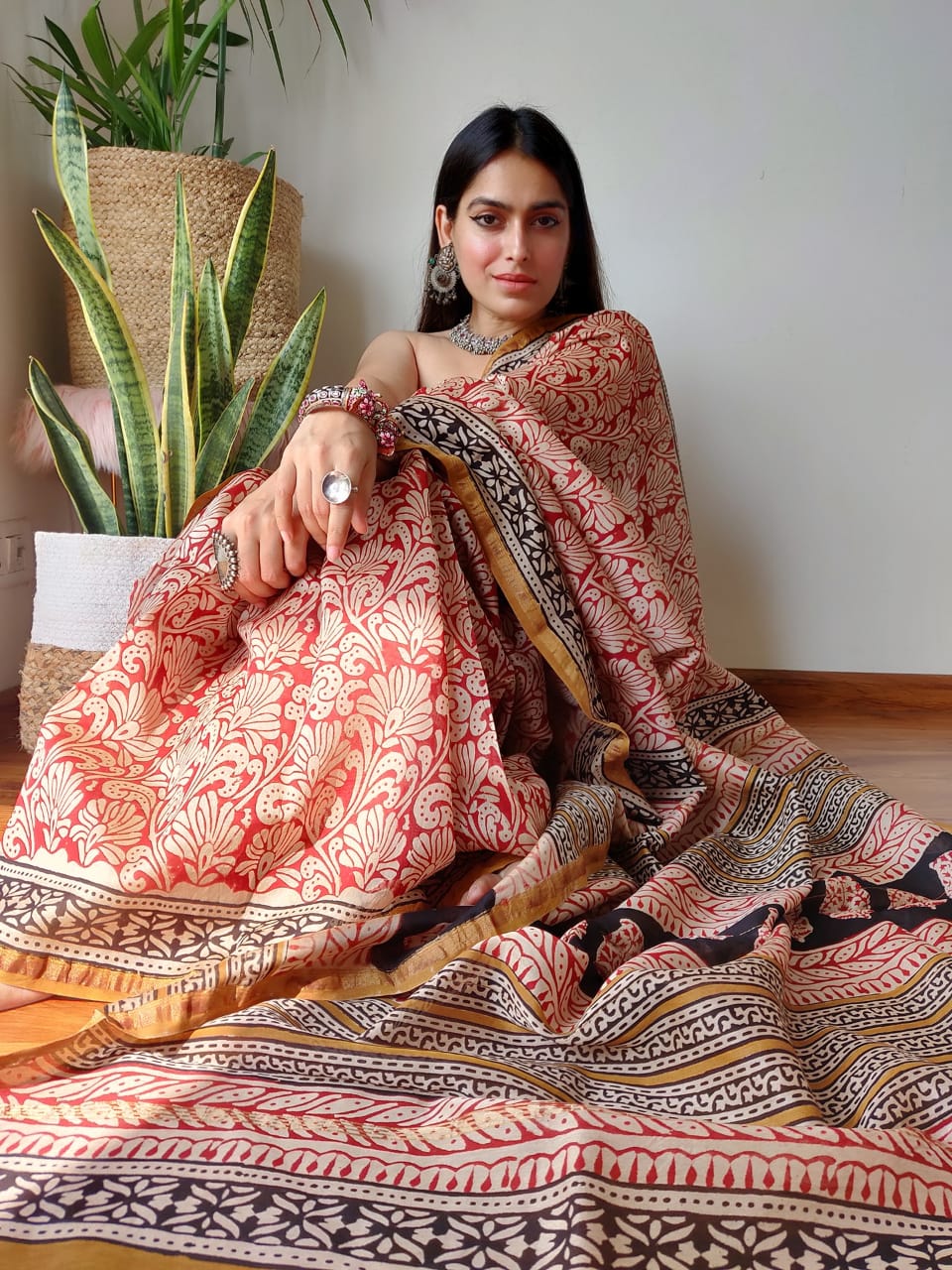 Buy Mustard Yellow Handloom Chanderi Silk And Cotton Saree With Zari Work