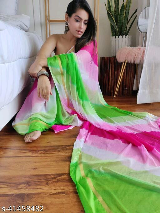 Buy Lime Green Chiffon Saree online-Karagiri – Karagiri Global