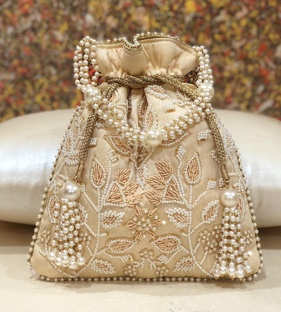 CLUTCH BAG PURSE | INDIAN HANDCRAFTED EMBROIDERED ETHNIC WOMEN'S HANDBAG | BRIDAL  Clutch | CASUAL bag | PARTY handbag | WEDDING purse | Pink & Golden Clutch