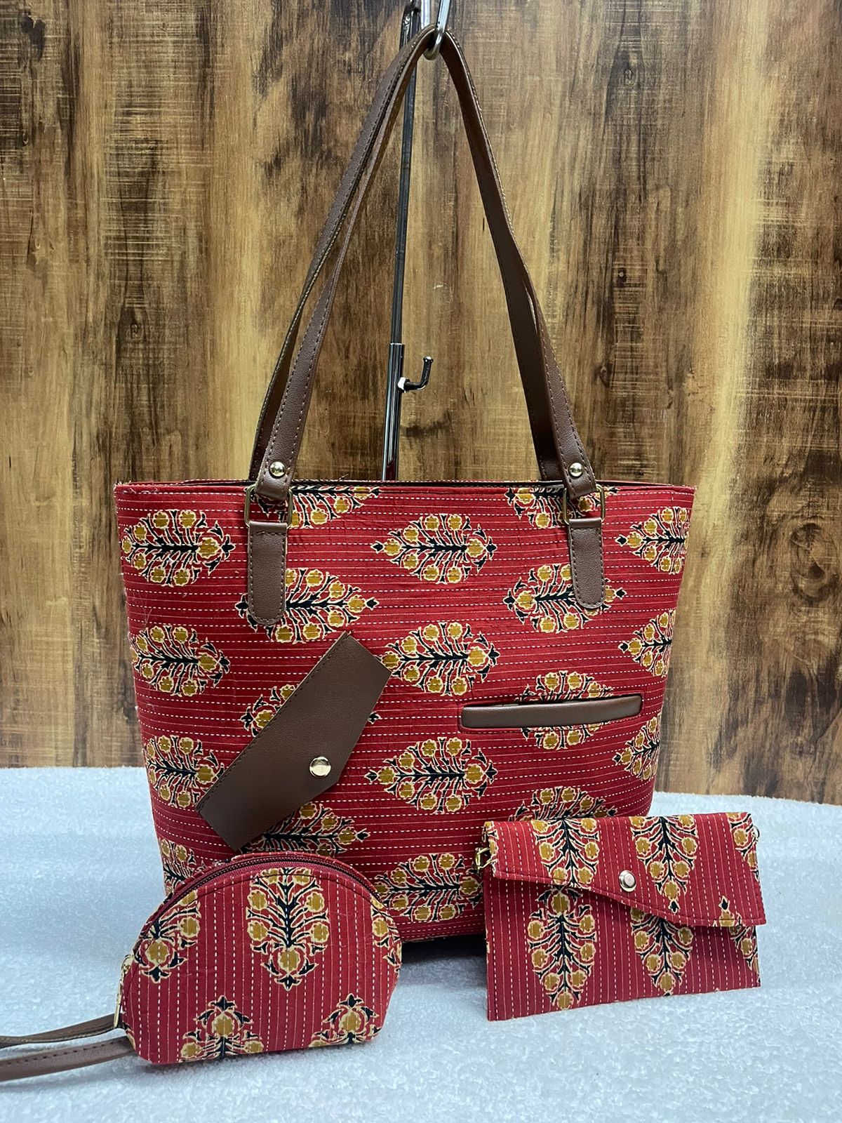 African tribal kente print handbag D handles | NAHERI
