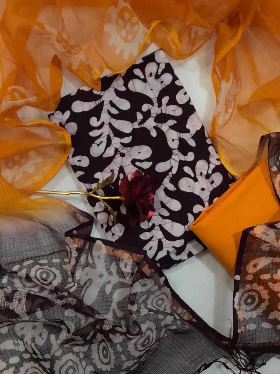 batik print cotton dress material vol 4 | Aarvee Creation | Cotton Batik  Print Ladies Dress Material Wholesale Bunch vol 4, Top 2.30 Bottom 2.00  Dupatta 2.20