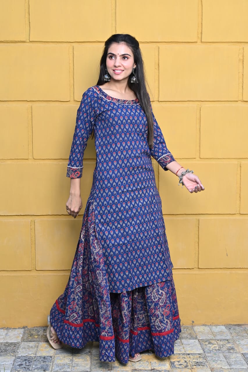 Cotton A-Line Embellished Kurta Skirt Set, Stitched at Rs 999/set in  Ahmedabad-sonxechinhhang.vn