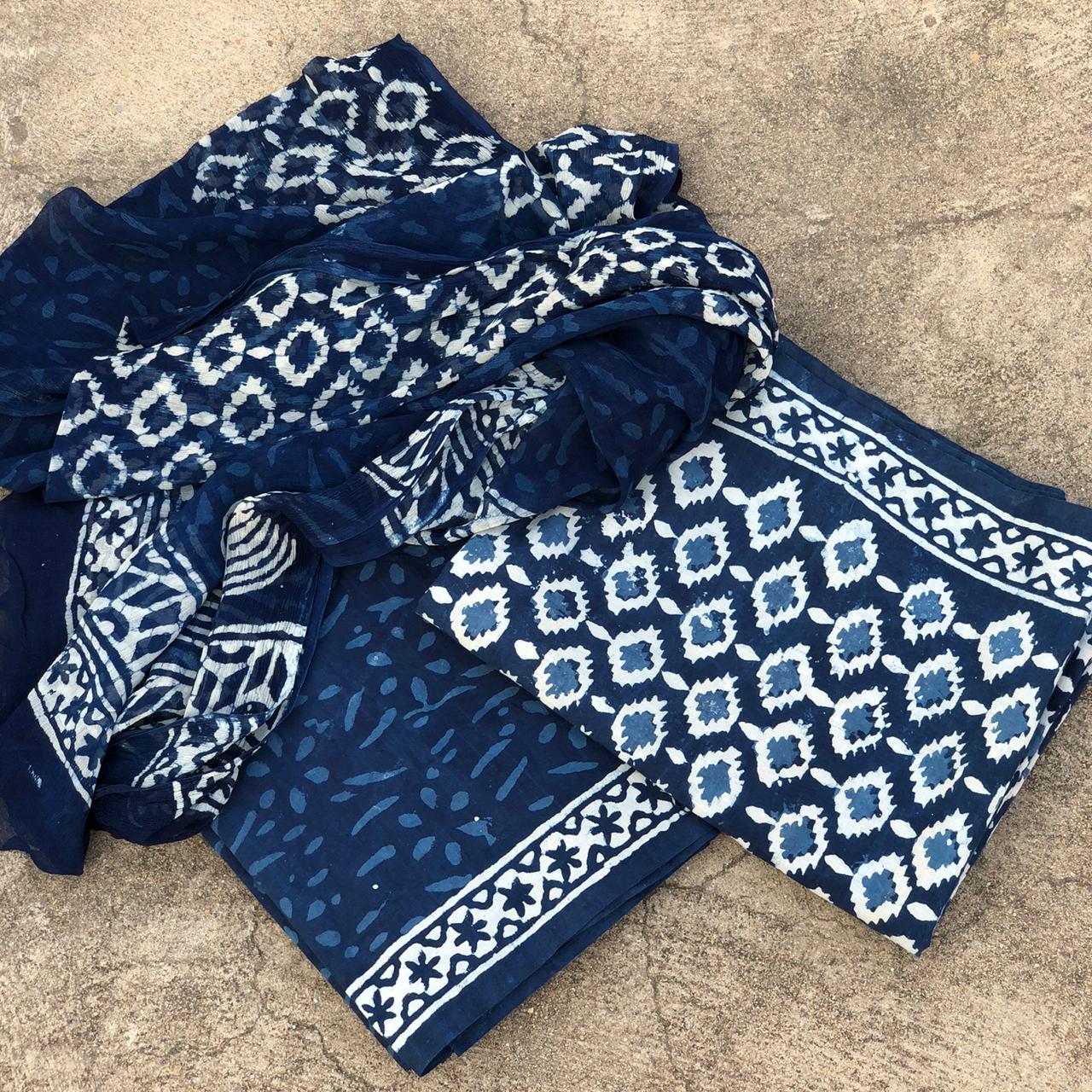 Indigo Blue Block Print Fabric,geometric Print Fabric,by the Yard Fabric,dress  Fabric,curtain Fabric,indian Fabric,indigo Fabric - Etsy