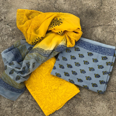 Yellow Full Work Suit Set with Contrast Dupatta – Autumn Lane Clothing