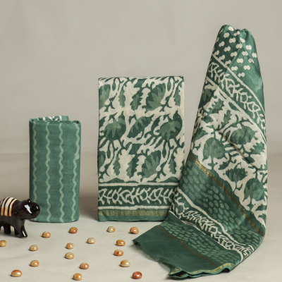 Chanderi Silk Cotton Dress Materials | Hand block printed | Rawlas Studio -  YouTube