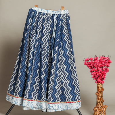 Buy Indigo Handloom Skirt Online on Brown Living | Womens Skirt
